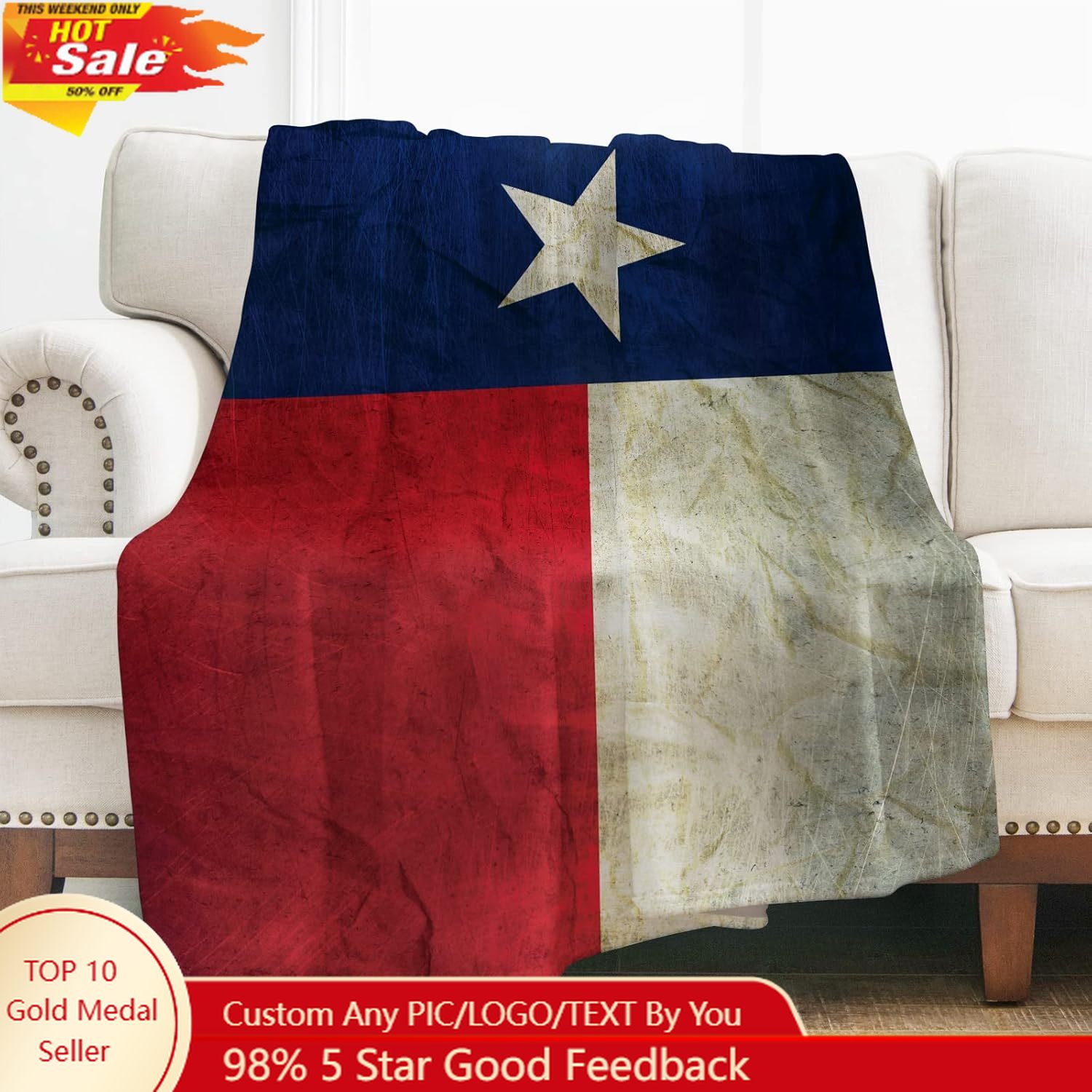 Levens Texas Flag Throw Blanke - đánh giá và giá Home Textiles Throw