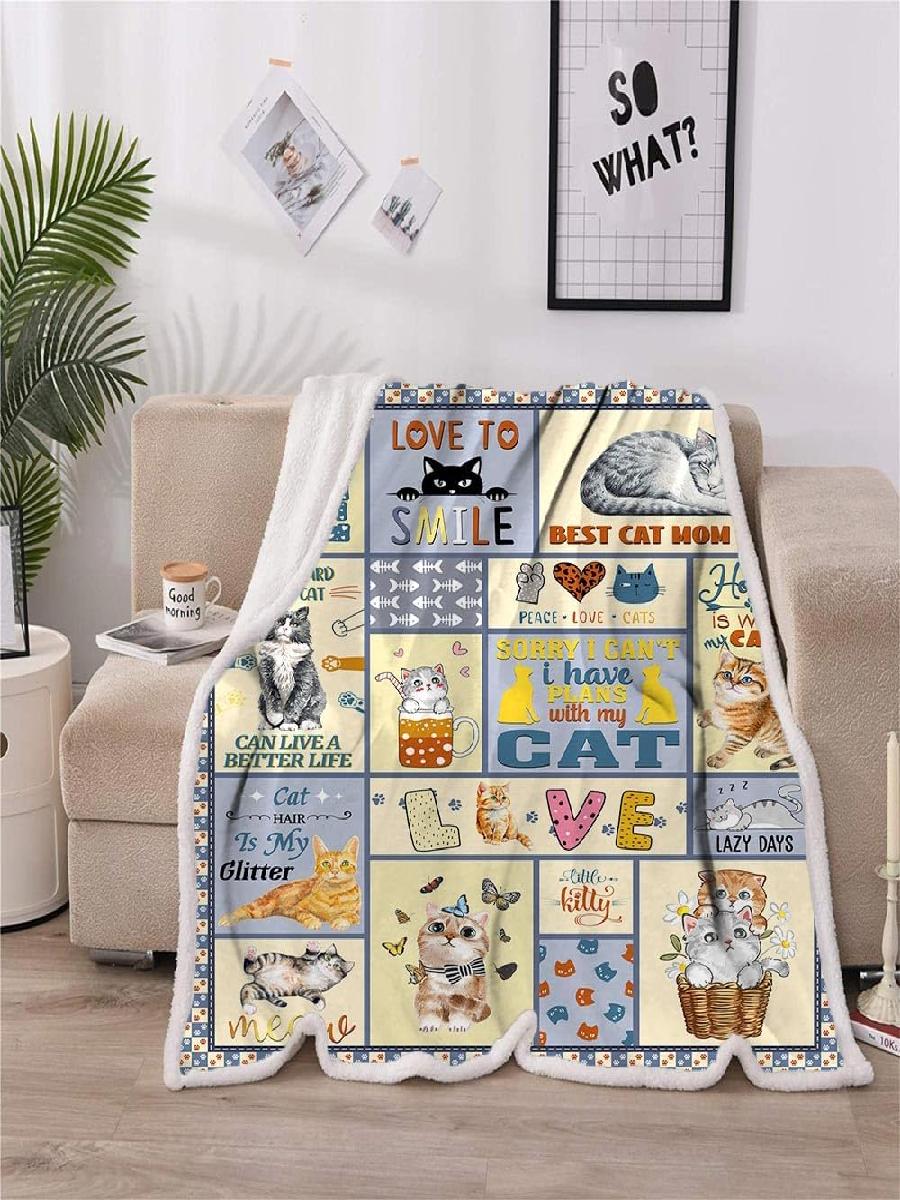 TRIKPTEY Cat Blanket Cozy Cat  - đánh giá và giá Home Textiles Throw
