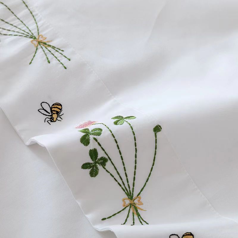 Pure White Bedding Sheet Flora - đánh giá và giá Home Textiles Luxury