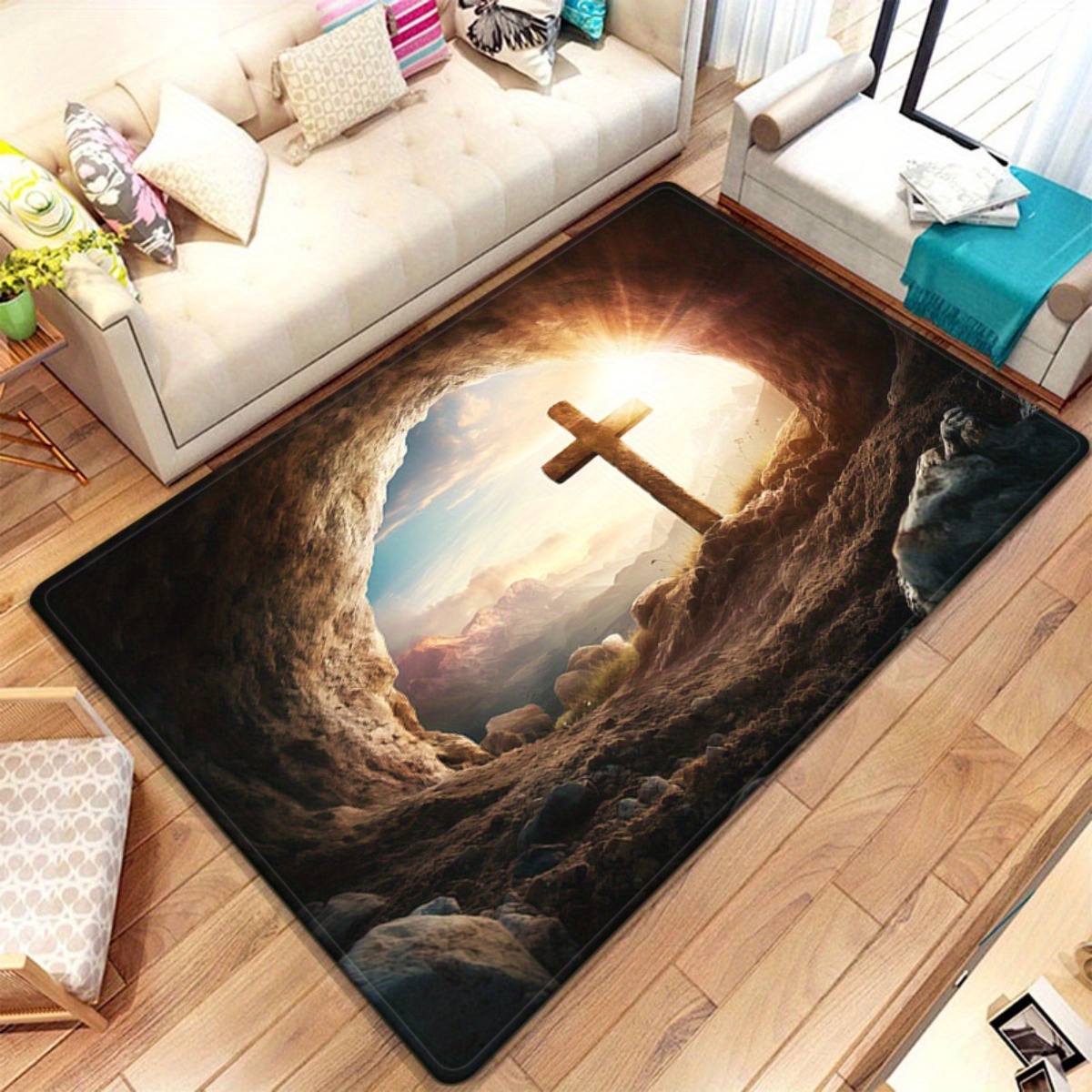 Religious cross cave rug spiri - đánh giá và giá Sunrise Home Textiles & Apparel